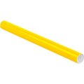 The Packaging Wholesalers Colored Mailing Tubes With Caps, 2" Dia. x 24"L, 0.06" Thick, Yellow, 50/Pack P2024Y